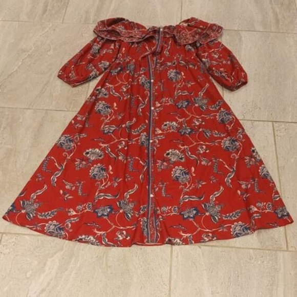 Ivory Peony Ruched Gown - Picture 5 of 7